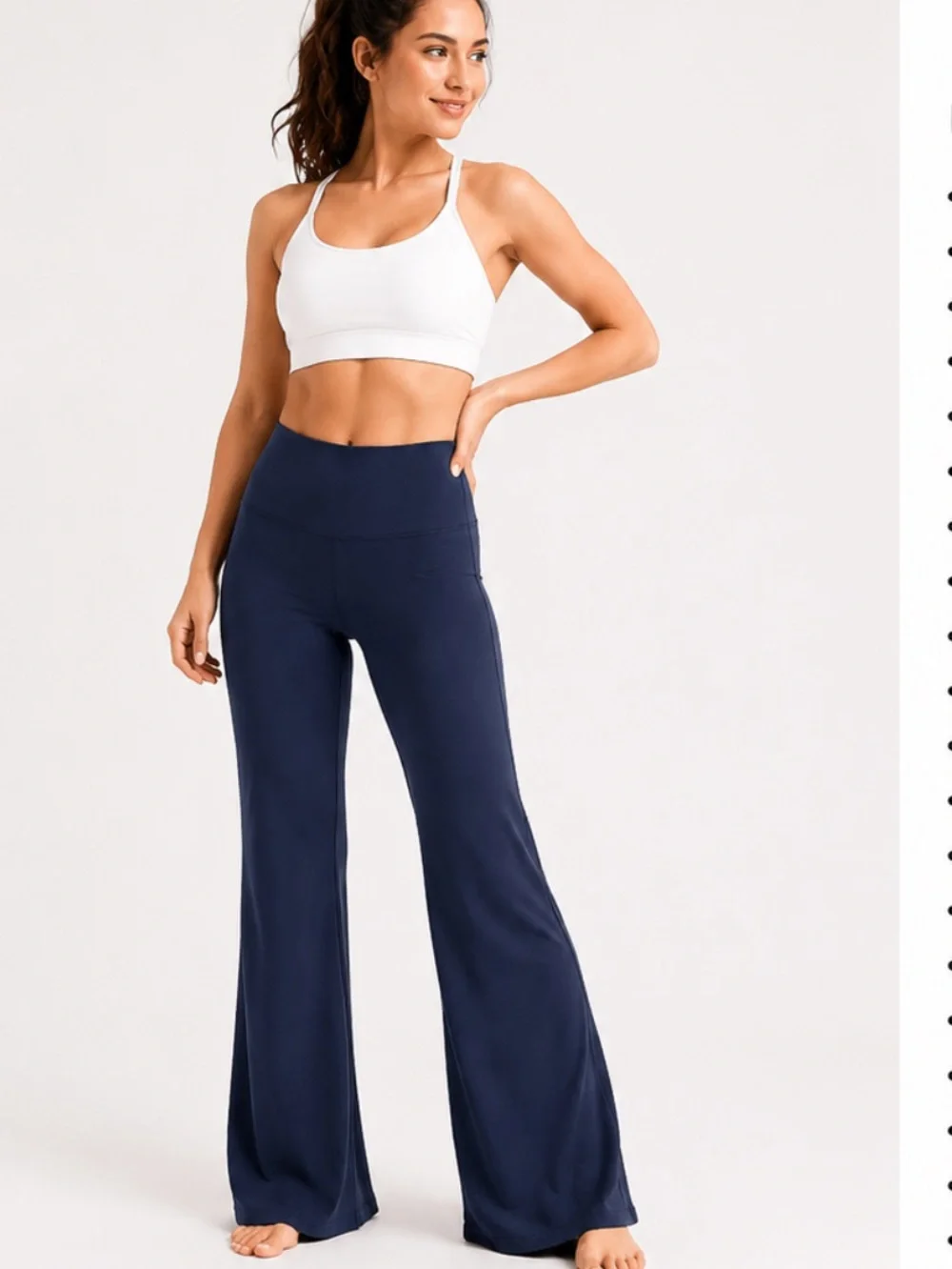 Athleta studio flare Navy Yoga Pants size L active wear,yoga gym stretch soft